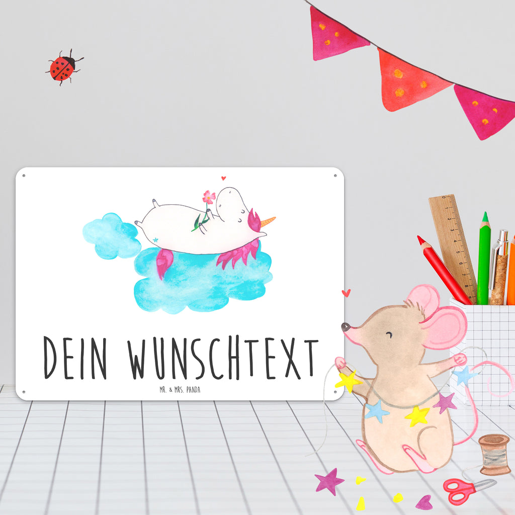 Personalisiertes Blechschild Einhorn Verliebt Blechschild, Metallschild, Geschenk Schild, Schild, Magnet-Metall-Schild, Deko Schild, Wandschild, Wand-Dekoration, Türschild, Einhorn, Einhörner, Einhorn Deko, Pegasus, Unicorn, verliebt, Liebe, Liebesbeweis, Freundin, Wolke