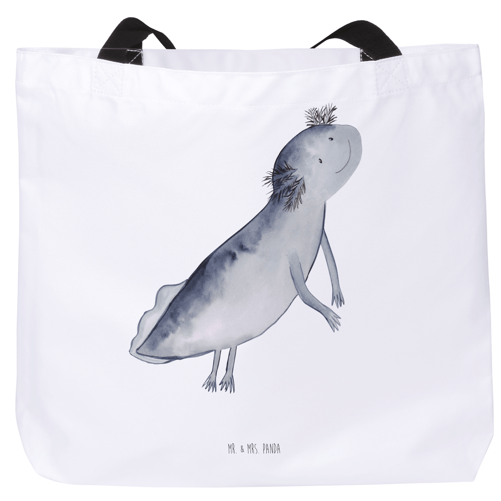 Shopper Axolotl schwimmt Beutel, Einkaufstasche, Tasche, Strandtasche, Einkaufsbeutel, Shopper, Schultasche, Freizeittasche, Tragebeutel, Schulbeutel, Alltagstasche, Axolotl, Molch, Axolot, Schwanzlurch, Lurch, Lurche, Problem, Probleme, Lösungen, Motivation