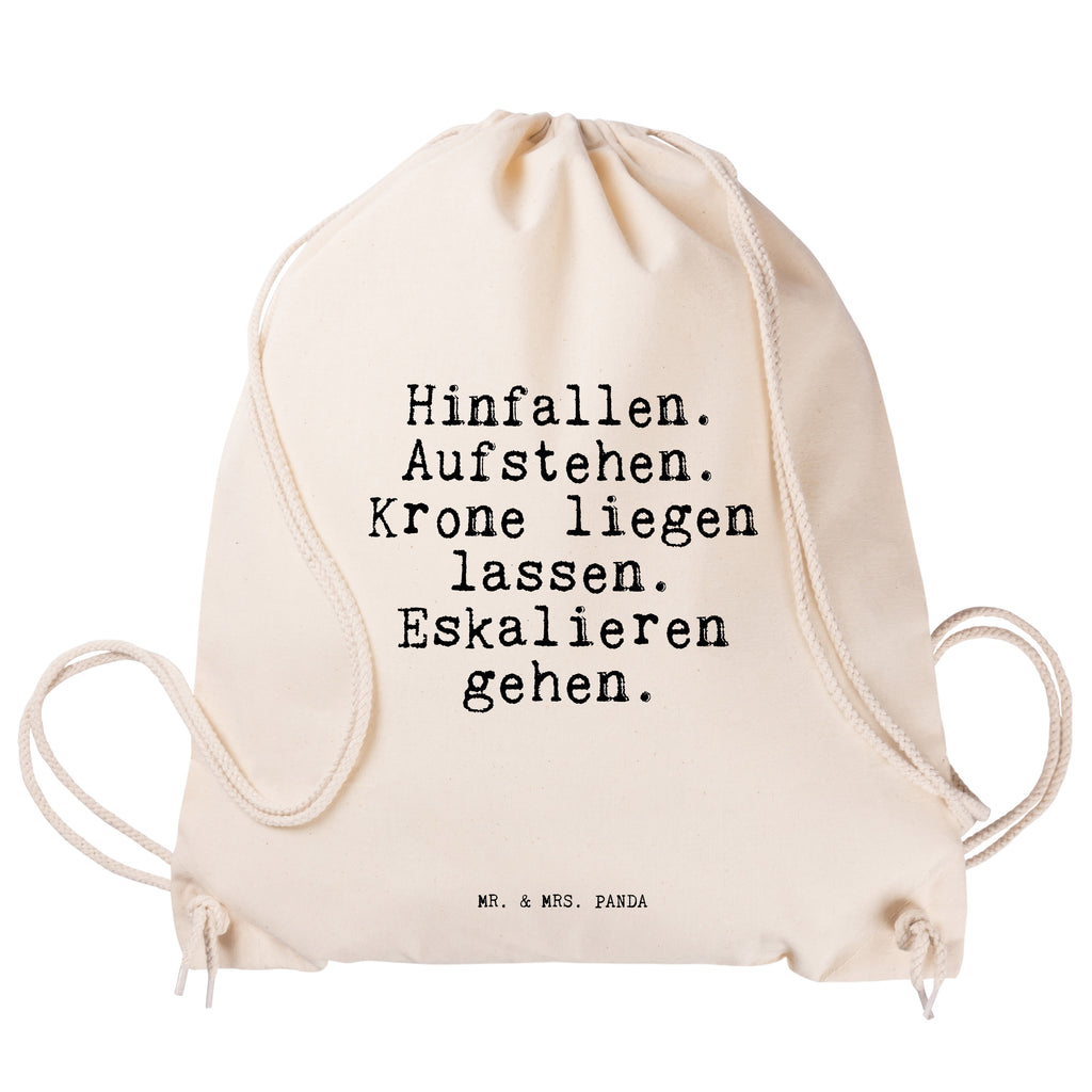 Sportbeutel Hinfallen. Aufstehen. Krone liegen... Sportbeutel, Turnbeutel, Beutel, Sporttasche, Tasche, Stoffbeutel, Sportbeutel Kinder, Gymsack, Beutel Rucksack, Kleine Sporttasche, Sportzubehör, Turnbeutel Baumwolle, Spruch, Sprüche, lustige Sprüche, Weisheiten, Zitate, Spruch Geschenke, Spruch Sprüche Weisheiten Zitate Lustig Weisheit Worte