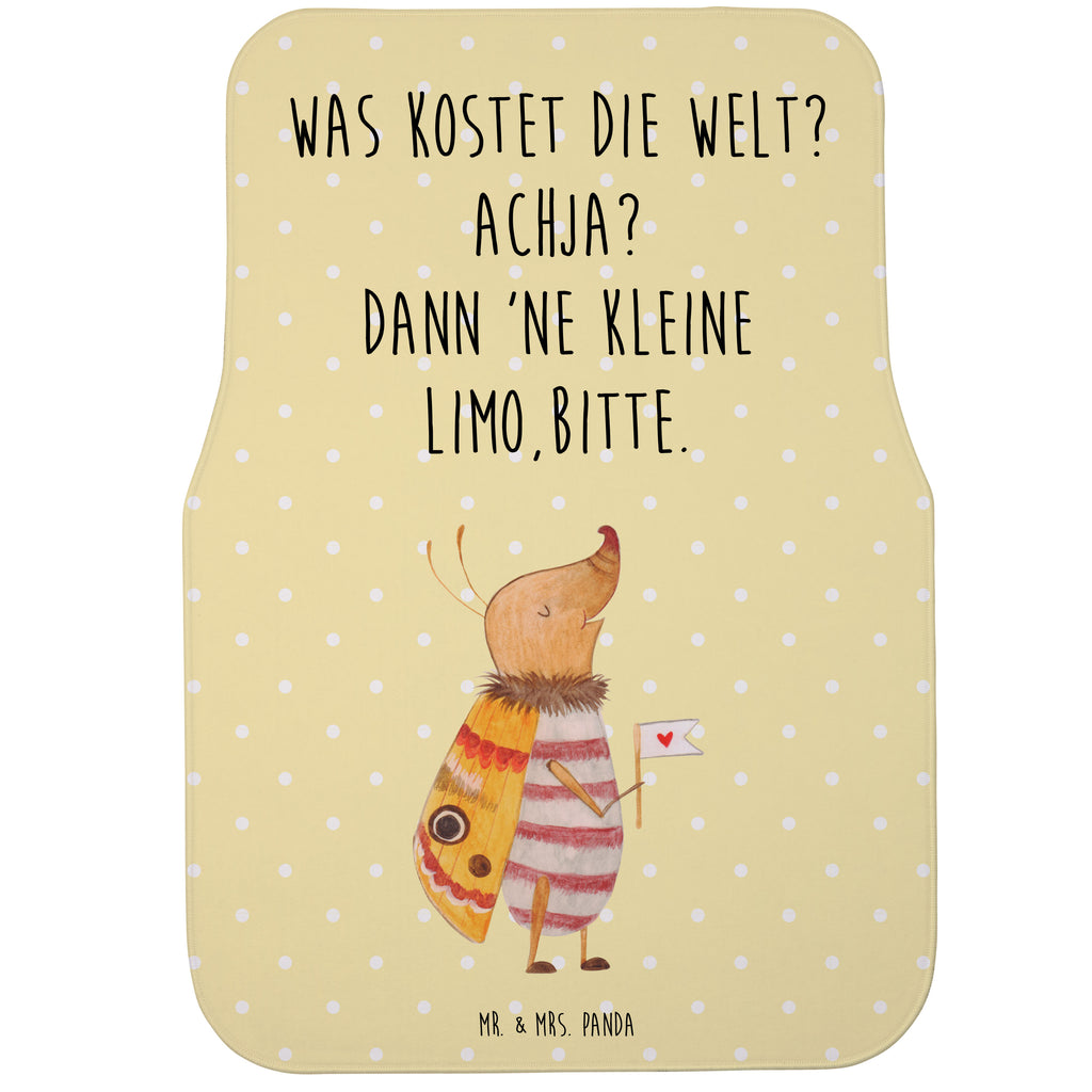 Fahrer Autofußmatte Nachtfalter mit Fähnchen Autofußmatten, Fußmatte Auto, Fahrer, Schmutzmatte Auto, Tiermotive, Gute Laune, lustige Sprüche, Tiere, Nachtfalter, Käfer, Spruch lustig, Spruch witzig, süß, niedlich, Küche Deko, Was kostet die Welt