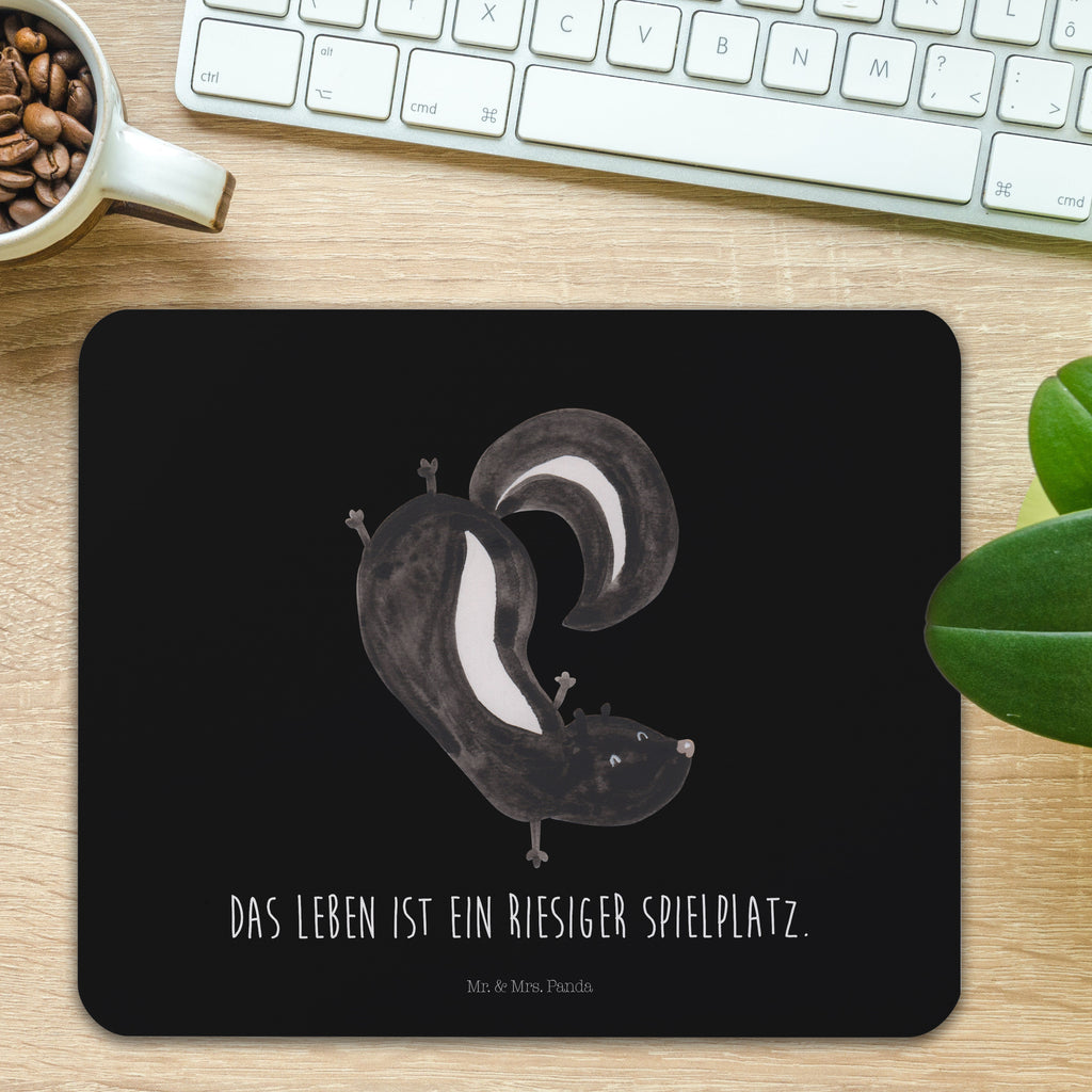 Mauspad Stinktier Handstand Mousepad, Computer zubehör, Büroausstattung, PC Zubehör, Arbeitszimmer, Mauspad, Einzigartiges Mauspad, Designer Mauspad, Mausunterlage, Mauspad Büro, Stinktier, Skunk, Wildtier, Raubtier, Stinker, Stinki, Spielplatz, verpielt, Kind