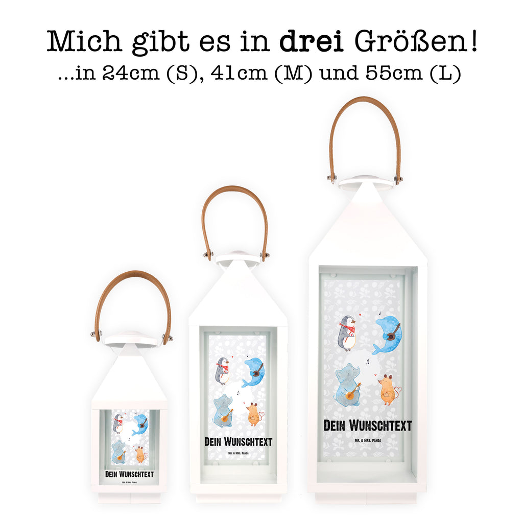 Personalisierte Deko Laterne Big Band Gartenlampe, Gartenleuchte, Gartendekoration, Gartenlicht, Laterne kleine Laternen, XXL Laternen, Laterne groß, Tiermotive, Gute Laune, lustige Sprüche, Tiere, Hund, Pinguin, Maus, Elefant, Delfin, Gitarre, Band, Triangel, Musikanten, Musik