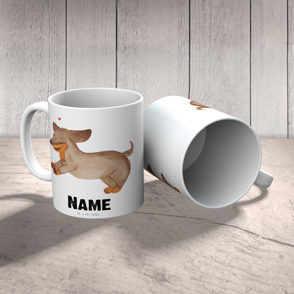 Personalisierte Tasse Hund Dackel fröhlich Personalisierte Tasse, Namenstasse, Wunschname, Personalisiert, Tasse, Namen, Drucken, Tasse mit Namen, Hund, Hundemotiv, Haustier, Hunderasse, Tierliebhaber, Hundebesitzer, Sprüche, Hunde, Dackel, Dachshund, happy dog