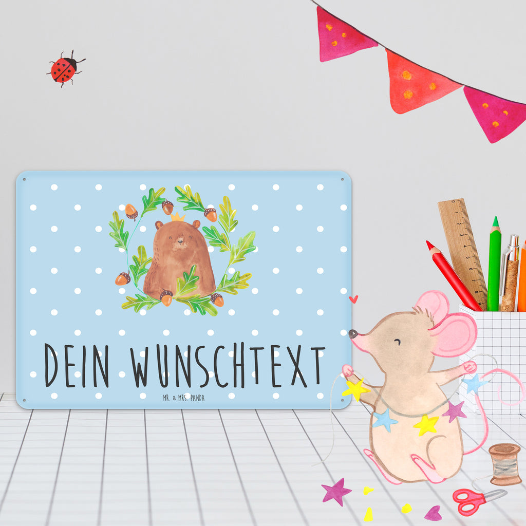 Personalisiertes Blechschild Bär König Blechschild, Metallschild, Geschenk Schild, Schild, Magnet-Metall-Schild, Deko Schild, Wandschild, Wand-Dekoration, Türschild, Bär, Teddy, Teddybär, Papa, Papa Bär, bester Vater, bester Papa, weltbester Papa, Vatertag, Vater, Dad, Daddy, Papi