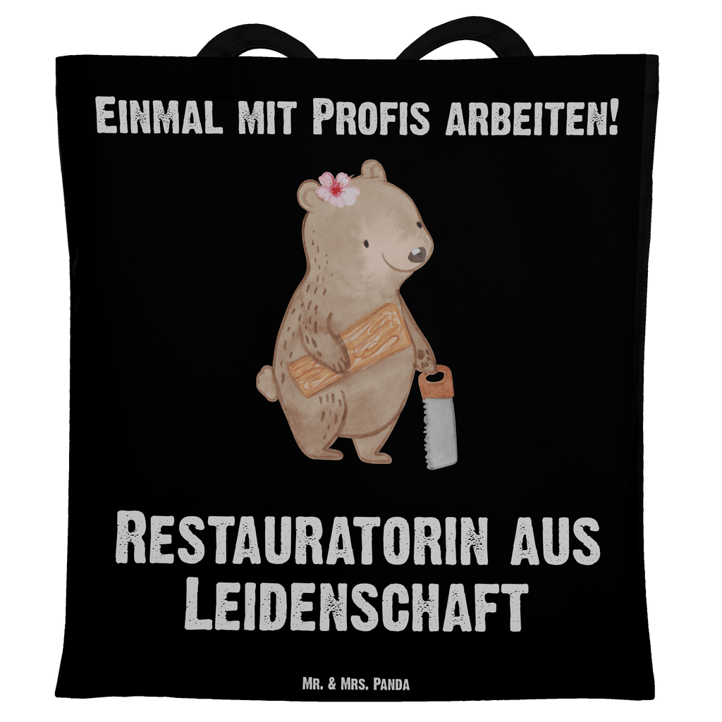 Tragetasche Restauratorin aus Leidenschaft Beuteltasche, Beutel, Einkaufstasche, Jutebeutel, Stoffbeutel, Tasche, Shopper, Umhängetasche, Strandtasche, Schultertasche, Stofftasche, Tragetasche, Badetasche, Jutetasche, Einkaufstüte, Laptoptasche, Beruf, Ausbildung, Jubiläum, Abschied, Rente, Kollege, Kollegin, Geschenk, Schenken, Arbeitskollege, Mitarbeiter, Firma, Danke, Dankeschön