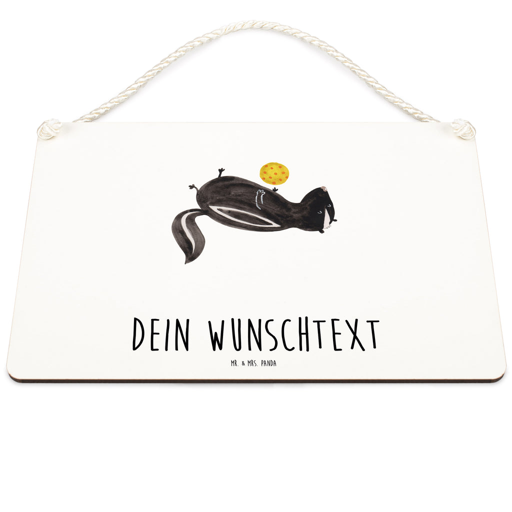 Personalisiertes Deko Schild Stinktier Ball Dekoschild, Deko Schild, Schild, Tür Schild, Türschild, Holzschild, Wandschild, Wanddeko, Stinktier, Skunk, Wildtier, Raubtier, Stinker, Stinki, verspielt, Weisheit