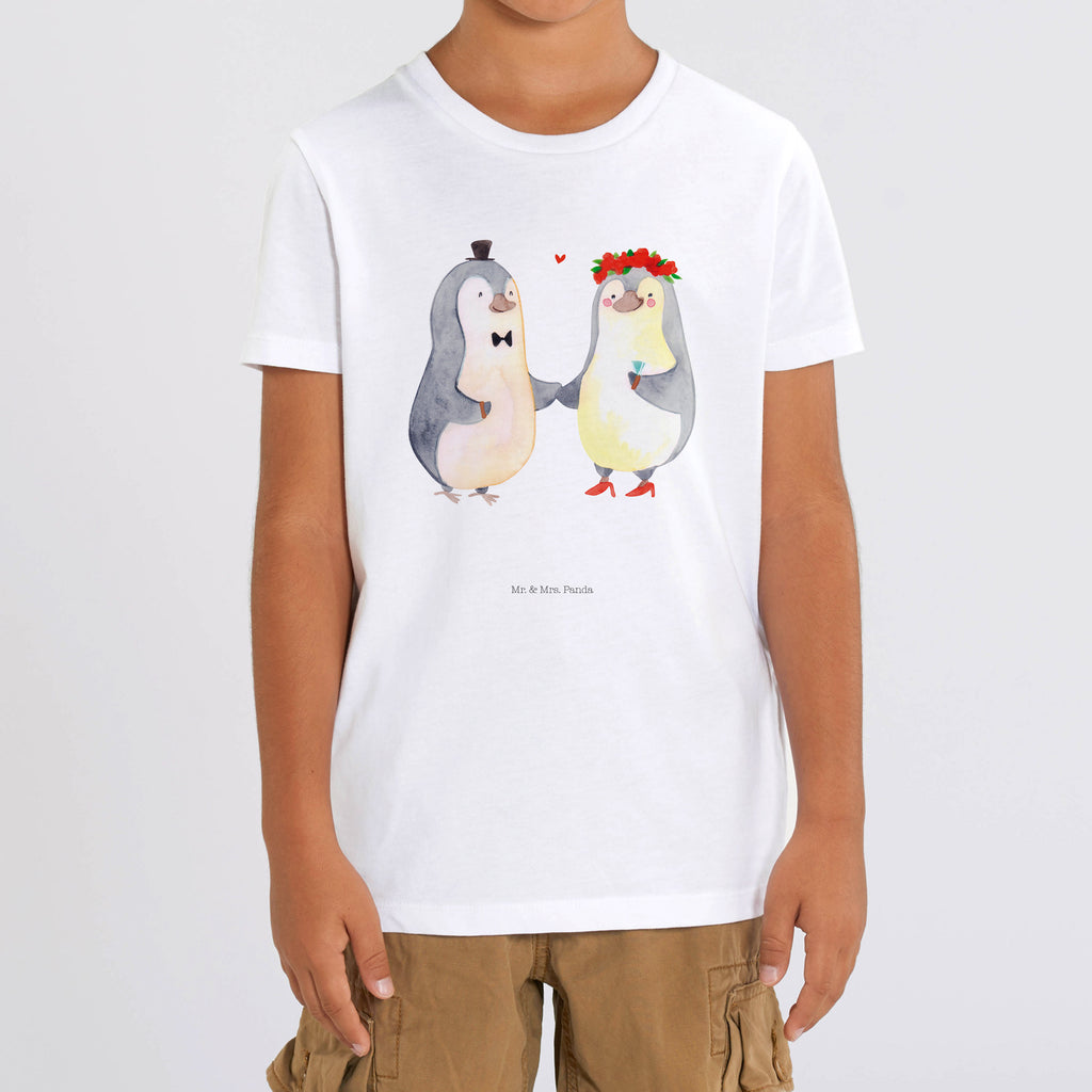 Organic Kinder T-Shirt Pinguin Heirat Kinder T-Shirt, Kinder T-Shirt Mädchen, Kinder T-Shirt Jungen, Liebe, Partner, Freund, Freundin, Ehemann, Ehefrau, Heiraten, Verlobung, Heiratsantrag, Liebesgeschenk, Jahrestag, Hocheitstag