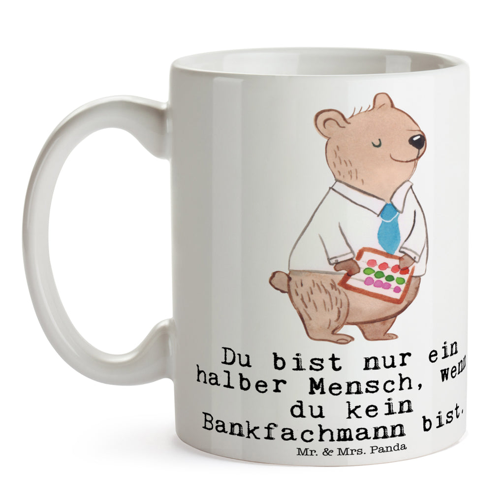 Tasse Bankfachmann mit Herz Tasse, Kaffeetasse, Teetasse, Becher, Kaffeebecher, Teebecher, Keramiktasse, Porzellantasse, Büro Tasse, Geschenk Tasse, Tasse Sprüche, Tasse Motive, Kaffeetassen, Tasse bedrucken, Designer Tasse, Cappuccino Tassen, Schöne Teetassen, Beruf, Ausbildung, Jubiläum, Abschied, Rente, Kollege, Kollegin, Geschenk, Schenken, Arbeitskollege, Mitarbeiter, Firma, Danke, Dankeschön, Bankfachmann, Bankangestellter, Bänker, Bankberater