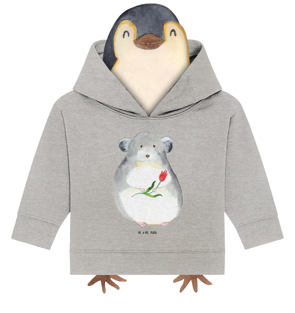 Organic Baby Hoodie Chinchilla Blume Baby Kapuzenshirt, Baby Kapuzensweatshirt, Baby Hoodie, Baby Pullover, Tiermotive, Gute Laune, lustige Sprüche, Tiere, Chinchilla, Chinchillas, Liebeskummer, Kummer, Depressionen, traurig sein, Chaos, Glücklichsein, Büro, Büroalltag