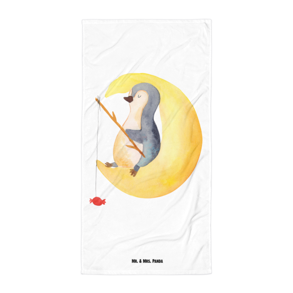 XL Badehandtuch Pinguin Mond Handtuch, Badetuch, Duschtuch, Strandtuch, Saunatuch, Pinguin, Pinguine, Spruch, schlafen, Nachtruhe, Einschlafen, Schlafzimmer, Schlafstörungen, Gästezimmer