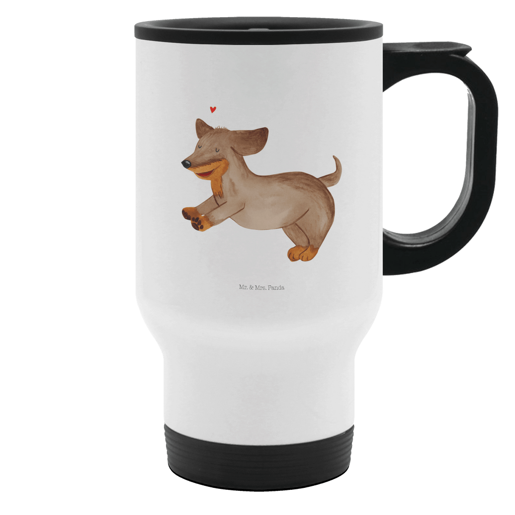 Thermobecher Hund Dackel fröhlich Thermobecher, To Go Becher, Thermotasse, Kaffeebecher, Isolierbecher, Thermobecher To Go, Warmhaltetasse, Edelstahlbecher, Reisebecher, Tasse mit Deckel, Thermobecher für 400 ml, Kaffeetasse zum Mitnehmen, Tasse zum Mitnehmen, Spülmaschinenfest, Hund, Hundemotiv, Haustier, Hunderasse, Tierliebhaber, Hundebesitzer, Sprüche, Hunde, Dackel, Dachshund, happy dog