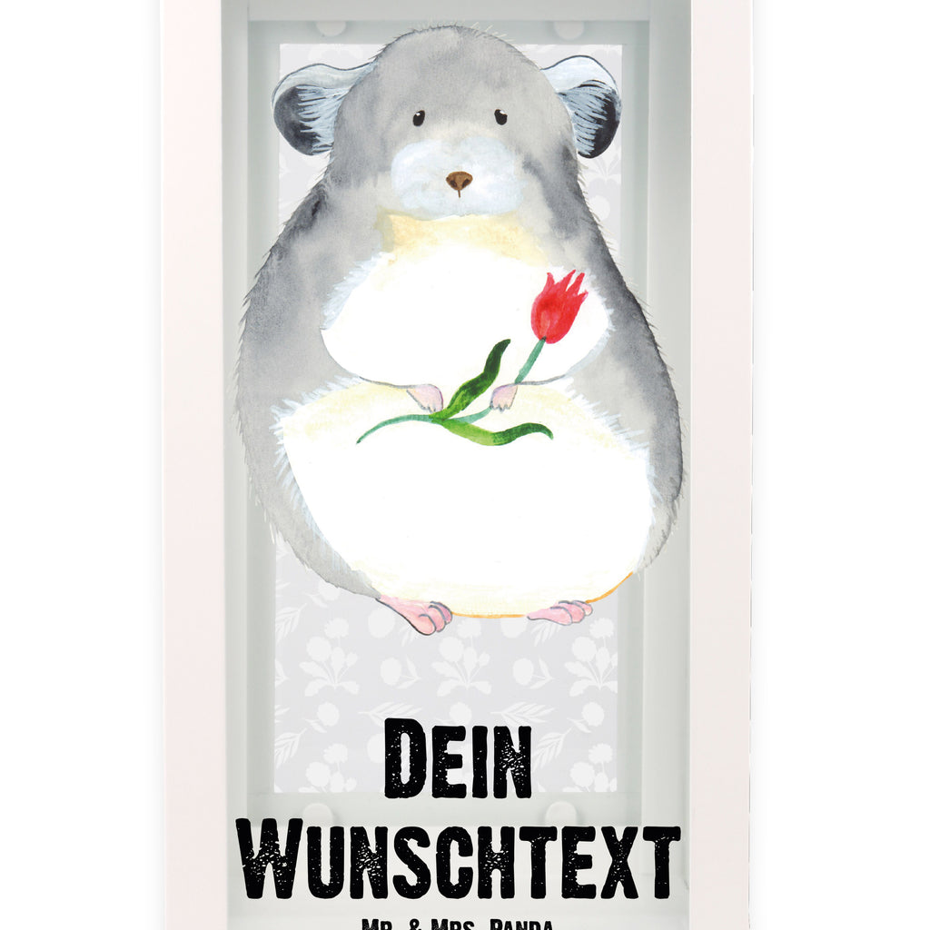 Personalisierte Deko Laterne Chinchilla mit Blume Gartenlampe, Gartenleuchte, Gartendekoration, Gartenlicht, Laterne kleine Laternen, XXL Laternen, Laterne groß, Tiermotive, Gute Laune, lustige Sprüche, Tiere, Chinchilla, Chinchillas, Liebeskummer, Kummer, Depressionen, traurig sein, Chaos, Glücklichsein, Büro, Büroalltag