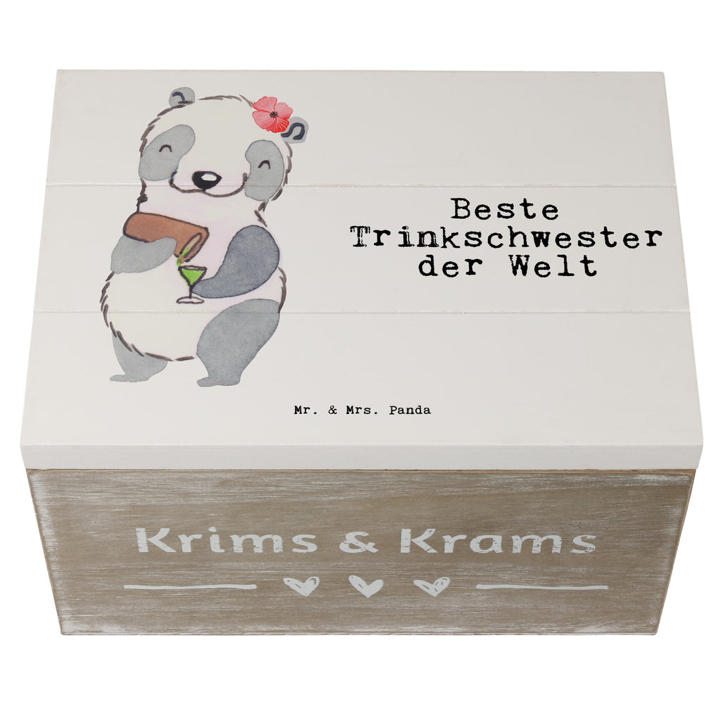 Holzkiste Panda Beste Trinkschwester der Welt Holzkiste, Kiste, Schatzkiste, Truhe, Schatulle, XXL, Erinnerungsbox, Erinnerungskiste, Dekokiste, Aufbewahrungsbox, Geschenkbox, Geschenkdose, für, Dankeschön, Geschenk, Schenken, Geburtstag, Geburtstagsgeschenk, Geschenkidee, Danke, Bedanken, Mitbringsel, Freude machen, Geschenktipp, Trinkschwester, Saufschwester, Schwester, Sister, Freundin, Party, Bae, Trinken, Alkohol, Wochenende, Kleinigkeit, Sister from another Mister