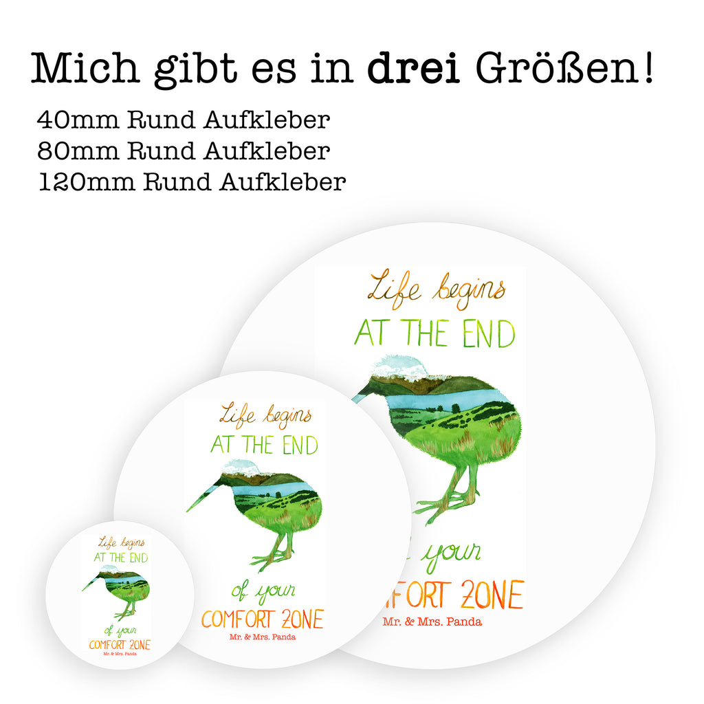 Rund Aufkleber Kiwi Neuseeland Sticker, Aufkleber, Etikett, Kinder, rund, Blumen Deko, Frühlings Deko, Sommer Deko, Dekoration, positive Botschaft, Naturliebhaber, Outdoor, Natur, Abenteuer, Neuseeland, New Zealand, Kiwi, Kiwivogel, Komfortzone, Life begins, Motivation, Leben