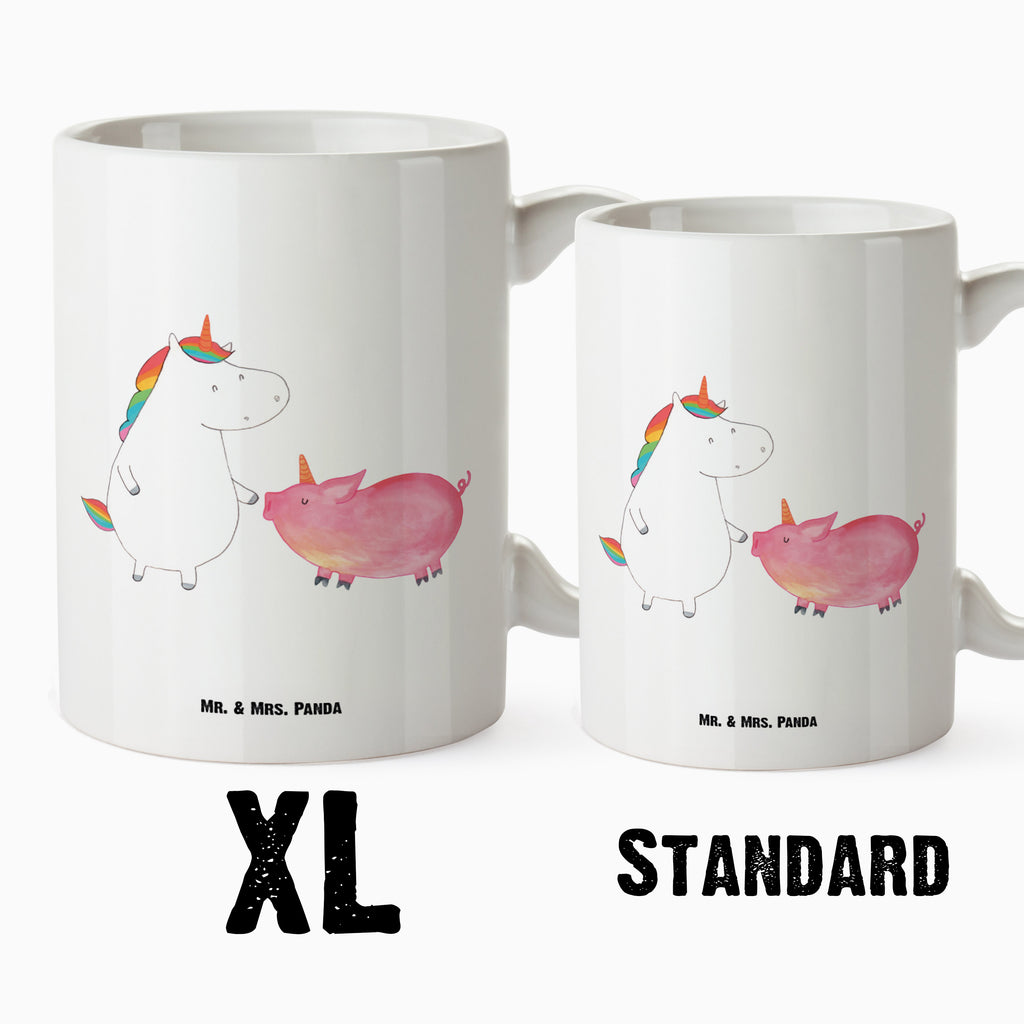 XL Tasse Einhorn + Schweinhorn XL Tasse, Große Tasse, Grosse Kaffeetasse, XL Becher, XL Teetasse, spülmaschinenfest, Jumbo Tasse, Groß, Einhorn, Einhörner, Einhorn Deko, Pegasus, Unicorn, Freundschaft, Schweinhorn, Schwein, Freundin, Schweinchen