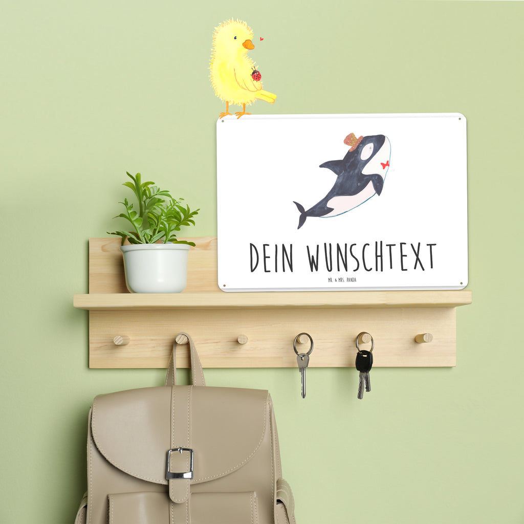 Personalisiertes Blechschild Orca Zylinder Blechschild, Metallschild, Geschenk Schild, Schild, Magnet-Metall-Schild, Deko Schild, Wandschild, Wand-Dekoration, Türschild, Meerestiere, Meer, Urlaub, Narwal, Glitter, Konfetti, Glitzer, Geburtstag, Feier, Fete, Fest, Glückwunsch, Orca