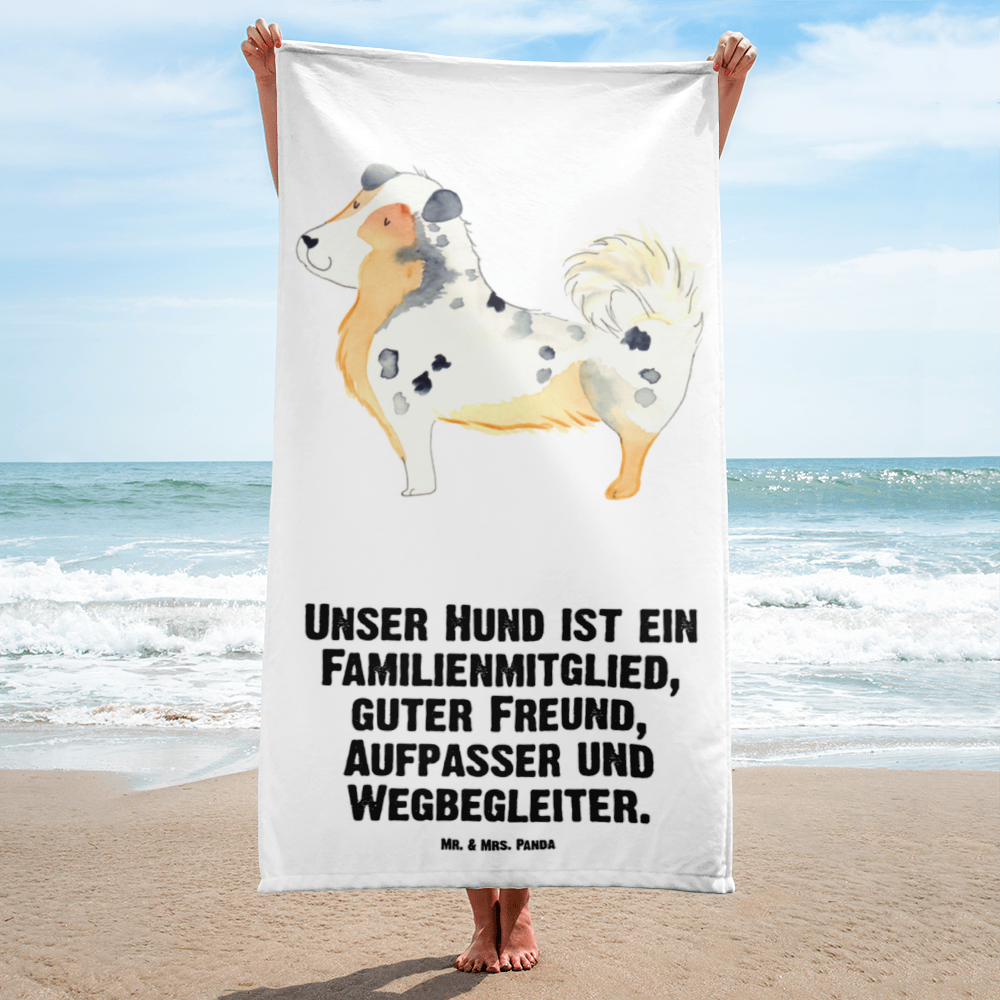 XL Badehandtuch Hund Australien Shepherd Handtuch, Badetuch, Duschtuch, Strandtuch, Saunatuch, Hund, Hundemotiv, Haustier, Hunderasse, Tierliebhaber, Hundebesitzer, Sprüche, Australien Shepherd, Shepherd, Hundeliebe, Familienhund, Spruch