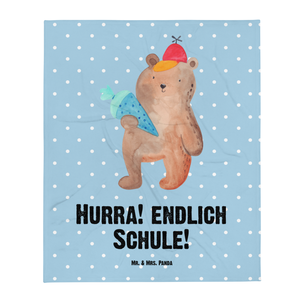 Kuscheldecke Bär Schultüte Decke, Wohndecke, Tagesdecke, Wolldecke, Sofadecke, Bär, Teddy, Teddybär, Bär Motiv, Schultüte, Erster Schultag Geschenk, Einschulung Geschenk, Schule Geschenk, Grundschule, Schulanfang, Schulbeginn