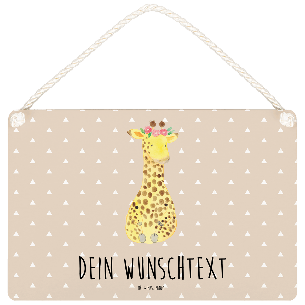 Personalisiertes Deko Schild Giraffe Blumenkranz Dekoschild, Deko Schild, Schild, Tür Schild, Türschild, Holzschild, Wandschild, Wanddeko, Afrika, Wildtiere, Giraffe, Blumenkranz, Abenteurer, Selbstliebe, Freundin