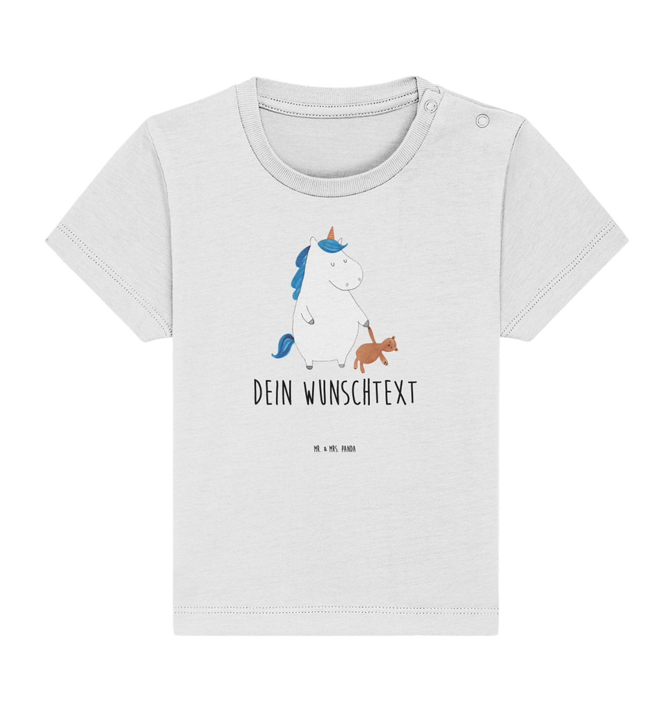 Personalisiertes Baby Shirt Einhorn Teddy Personalisiertes Baby T-Shirt, Personalisiertes Jungen Baby T-Shirt, Personalisiertes Mädchen Baby T-Shirt, Personalisiertes Shirt, Einhorn, Einhörner, Einhorn Deko, Pegasus, Unicorn, schlafen, gute Nacht, Single, Bett, Träumen, Freundin, Singleleben