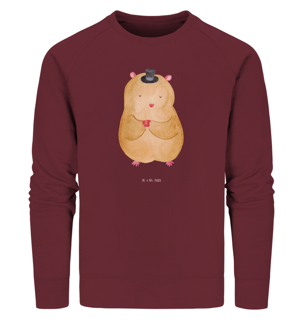 Organic Pullover Hamster mit Hut Pullover, Pullover Männer, Pullover Frauen, Sweatshirt, Sweatshirt Männer, Sweatshirt Frauen, Unisex, Tiermotive, Gute Laune, lustige Sprüche, Tiere, Hamster, Hut, Magier, Zylinder, Zwerghamster, Zauberer