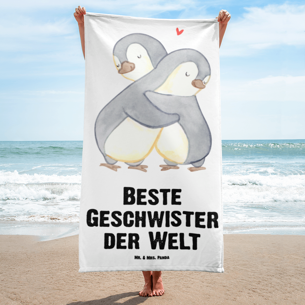 XL Badehandtuch Pinguin Beste Geschwister der Welt Handtuch, Badetuch, Duschtuch, Strandtuch, Saunatuch, für, Dankeschön, Geschenk, Schenken, Geburtstag, Geburtstagsgeschenk, Geschenkidee, Danke, Bedanken, Mitbringsel, Freude machen, Geschenktipp, Geschwister, Geschwisterchen, Bruder, Schwester, Schwestern, Brüder, Familie, Nachwuchs