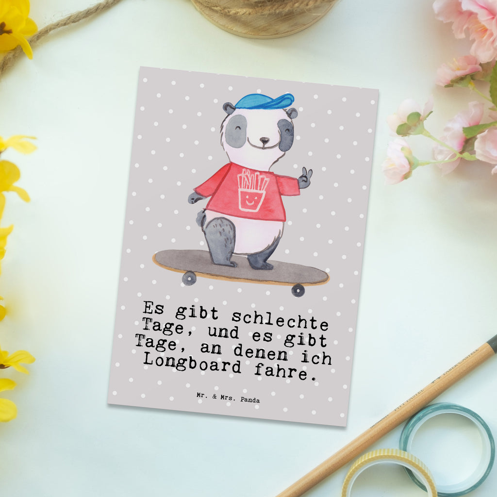 Postkarte Panda Longboard fahren Tage Postkarte, Karte, Geschenkkarte, Grußkarte, Einladung, Ansichtskarte, Geburtstagskarte, Einladungskarte, Dankeskarte, Ansichtskarten, Einladung Geburtstag, Einladungskarten Geburtstag, Geschenk, Sport, Sportart, Hobby, Schenken, Danke, Dankeschön, Auszeichnung, Gewinn, Sportler, Longboard fahren, Skaten