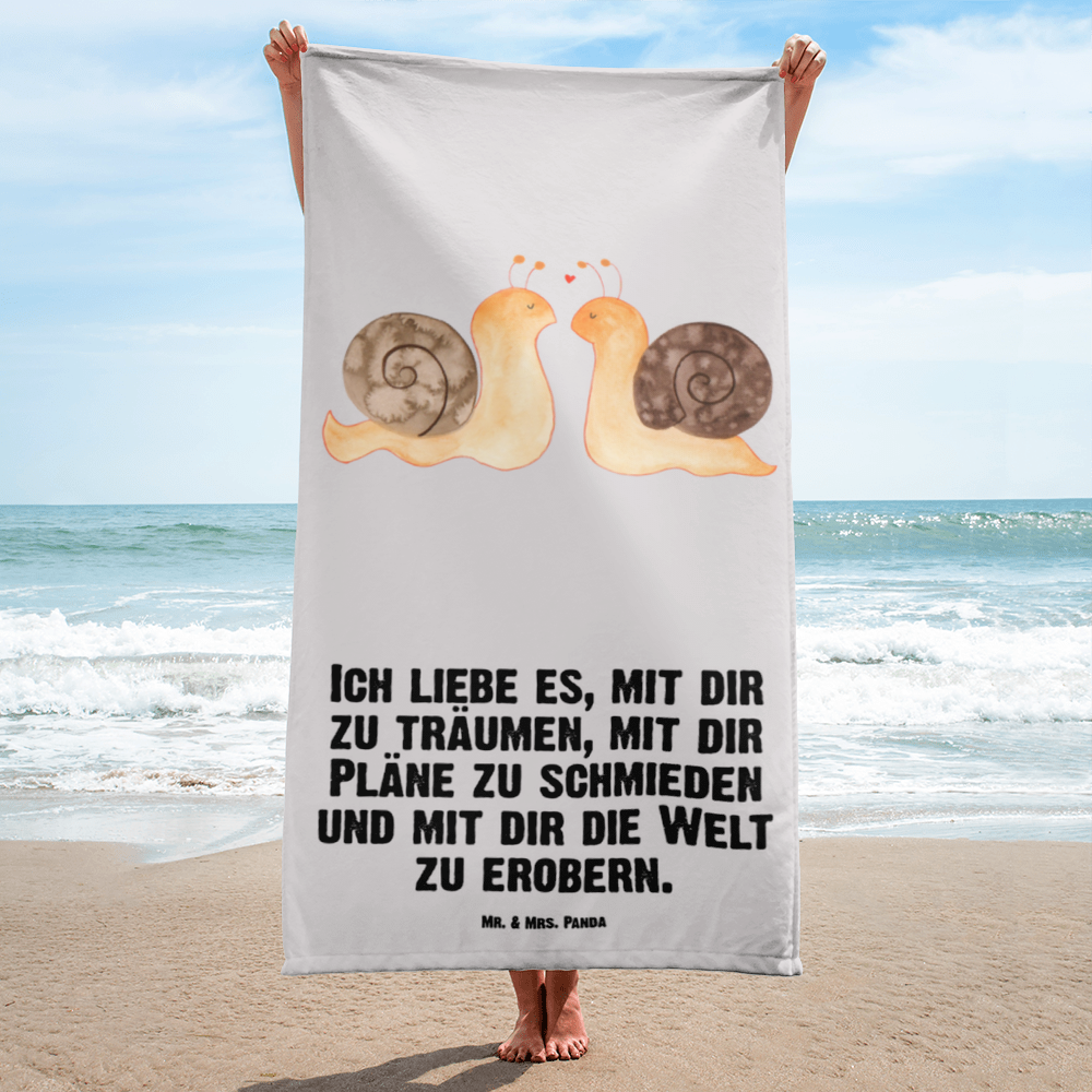 XL Badehandtuch Schnecken Liebe Handtuch, Badetuch, Duschtuch, Strandtuch, Saunatuch, Liebe, Partner, Freund, Freundin, Ehemann, Ehefrau, Heiraten, Verlobung, Heiratsantrag, Liebesgeschenk, Jahrestag, Hocheitstag