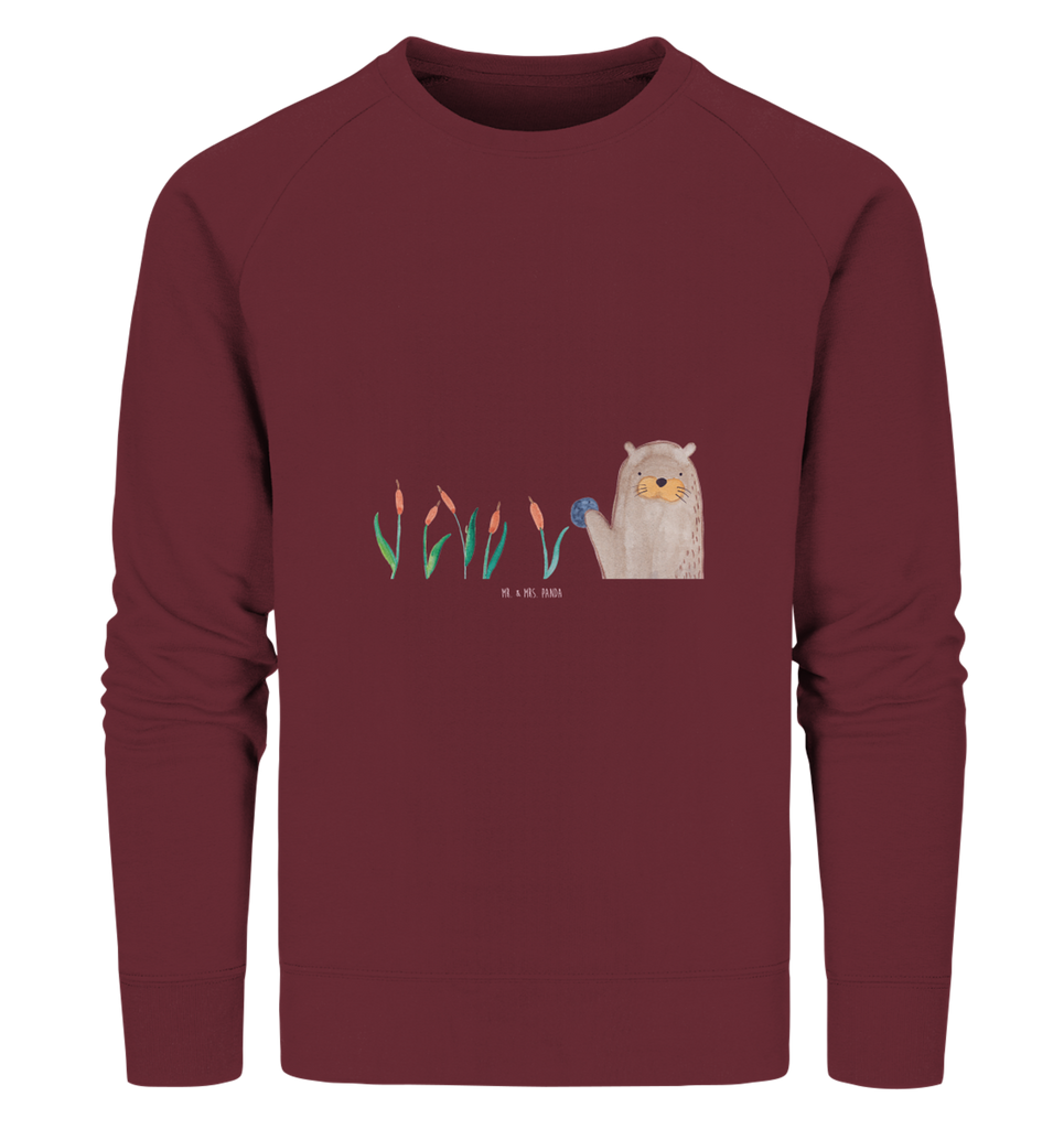 Organic Pullover Otter mit Stein Pullover, Pullover Männer, Pullover Frauen, Sweatshirt, Sweatshirt Männer, Sweatshirt Frauen, Unisex, Otter, Fischotter, Seeotter, Otter Seeotter See Otter