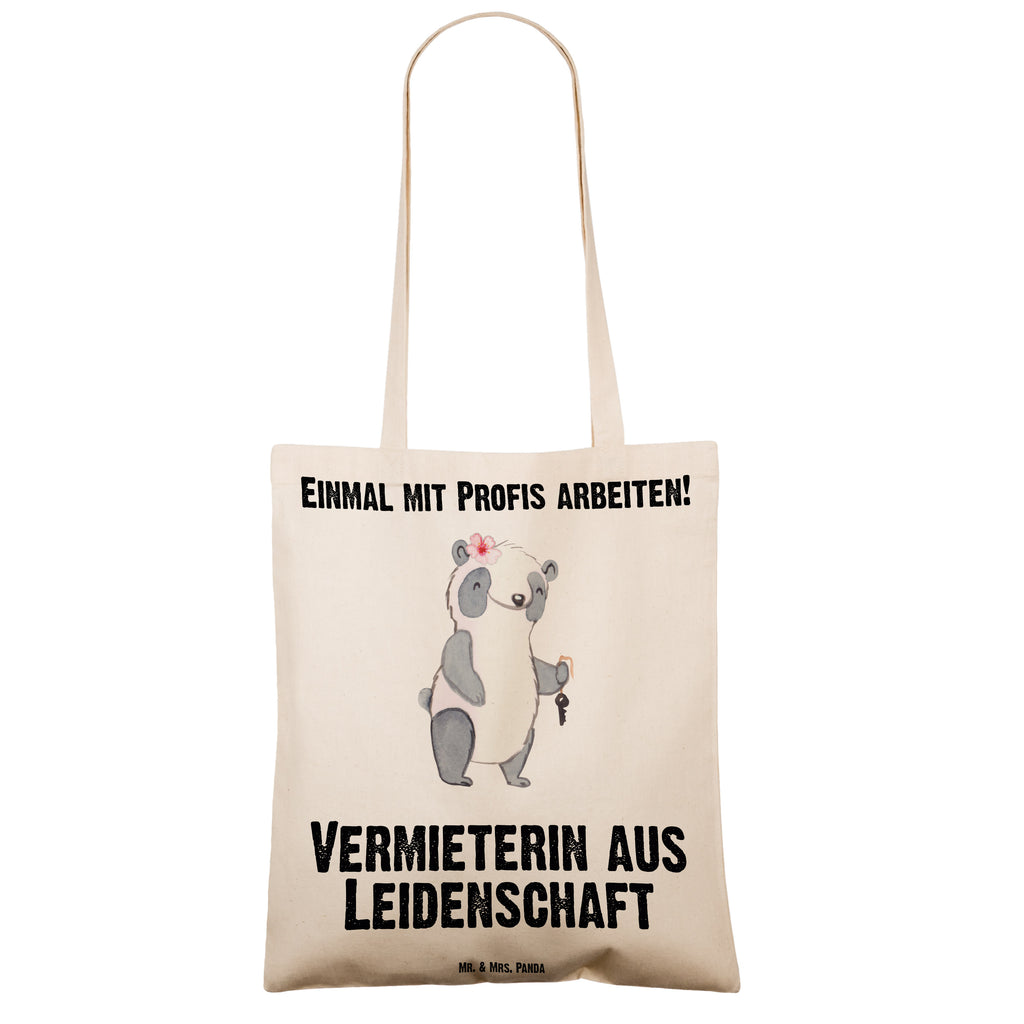 Tragetasche Vermieterin aus Leidenschaft Beuteltasche, Beutel, Einkaufstasche, Jutebeutel, Stoffbeutel, Tasche, Shopper, Umhängetasche, Strandtasche, Schultertasche, Stofftasche, Tragetasche, Badetasche, Jutetasche, Einkaufstüte, Laptoptasche, Beruf, Ausbildung, Jubiläum, Abschied, Rente, Kollege, Kollegin, Geschenk, Schenken, Arbeitskollege, Mitarbeiter, Firma, Danke, Dankeschön