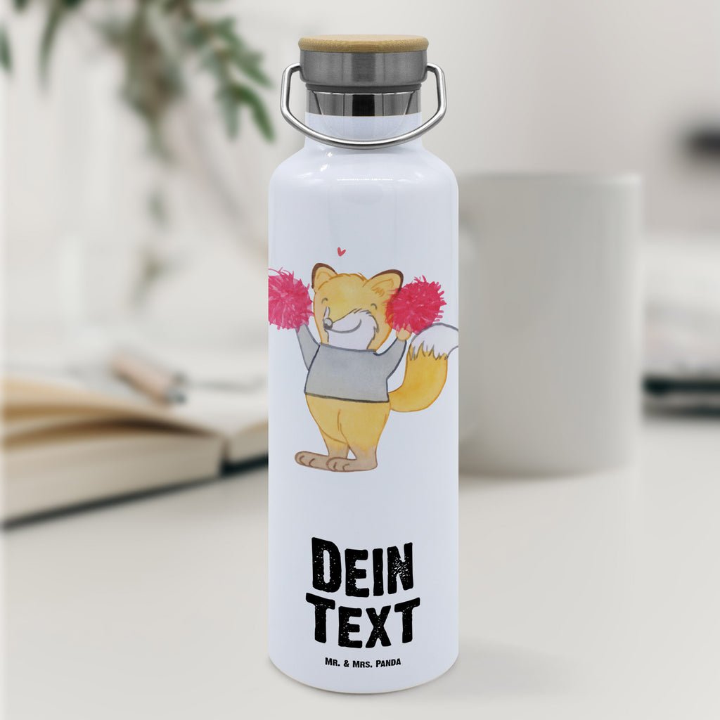 Personalisierte Trinkflasche Fuchs Cheerleader Tage Personalisierte Trinkflasche, Trinkflasche mit Namen, Trinkflasche bedrucken, Flasche personalisiert, Trinkflasch mit Aufdruck, Trinkflasche Werbegeschenk, Namensaufdruck Trinkflasche, Sportflasche personalisiert, Trinkflasche Sport, Geschenk, Sport, Sportart, Hobby, Schenken, Danke, Dankeschön, Auszeichnung, Gewinn, Sportler, Cheerleader, Cheerleading, Turnen, Turn Club, Turniere