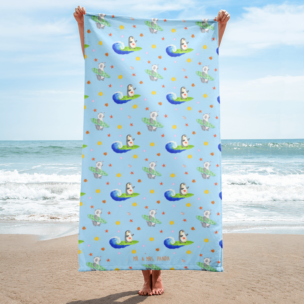 XL Badehandtuch Pinguin Surfer Muster Handtuch, Badetuch, Duschtuch, Strandtuch, Saunatuch, Pinguin, Pinguine, surfen, Surfer, Hawaii, Urlaub, Wellen, Wellen reiten, Portugal