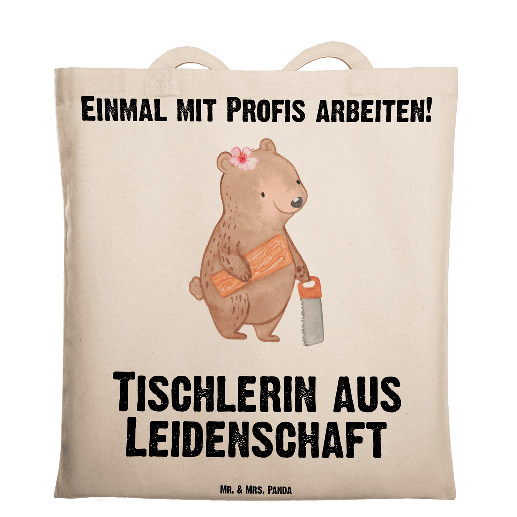 Tragetasche Tischlerin aus Leidenschaft Beuteltasche, Beutel, Einkaufstasche, Jutebeutel, Stoffbeutel, Tasche, Shopper, Umhängetasche, Strandtasche, Schultertasche, Stofftasche, Tragetasche, Badetasche, Jutetasche, Einkaufstüte, Laptoptasche, Beruf, Ausbildung, Jubiläum, Abschied, Rente, Kollege, Kollegin, Geschenk, Schenken, Arbeitskollege, Mitarbeiter, Firma, Danke, Dankeschön