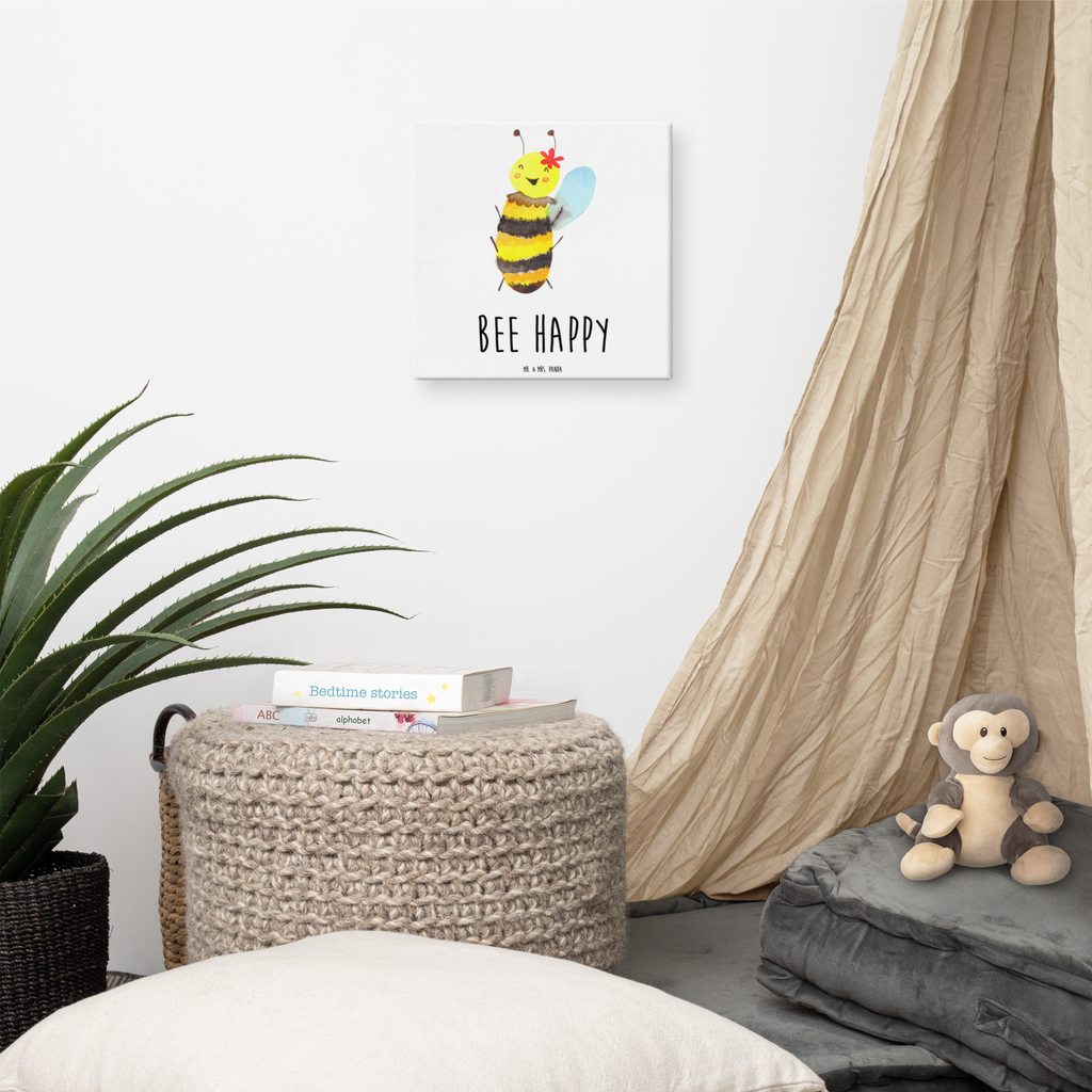 Leinwand Bild Biene Happy Leinwand, Bild, Kunstdruck, Wanddeko, Dekoration, Biene, Wespe, Hummel