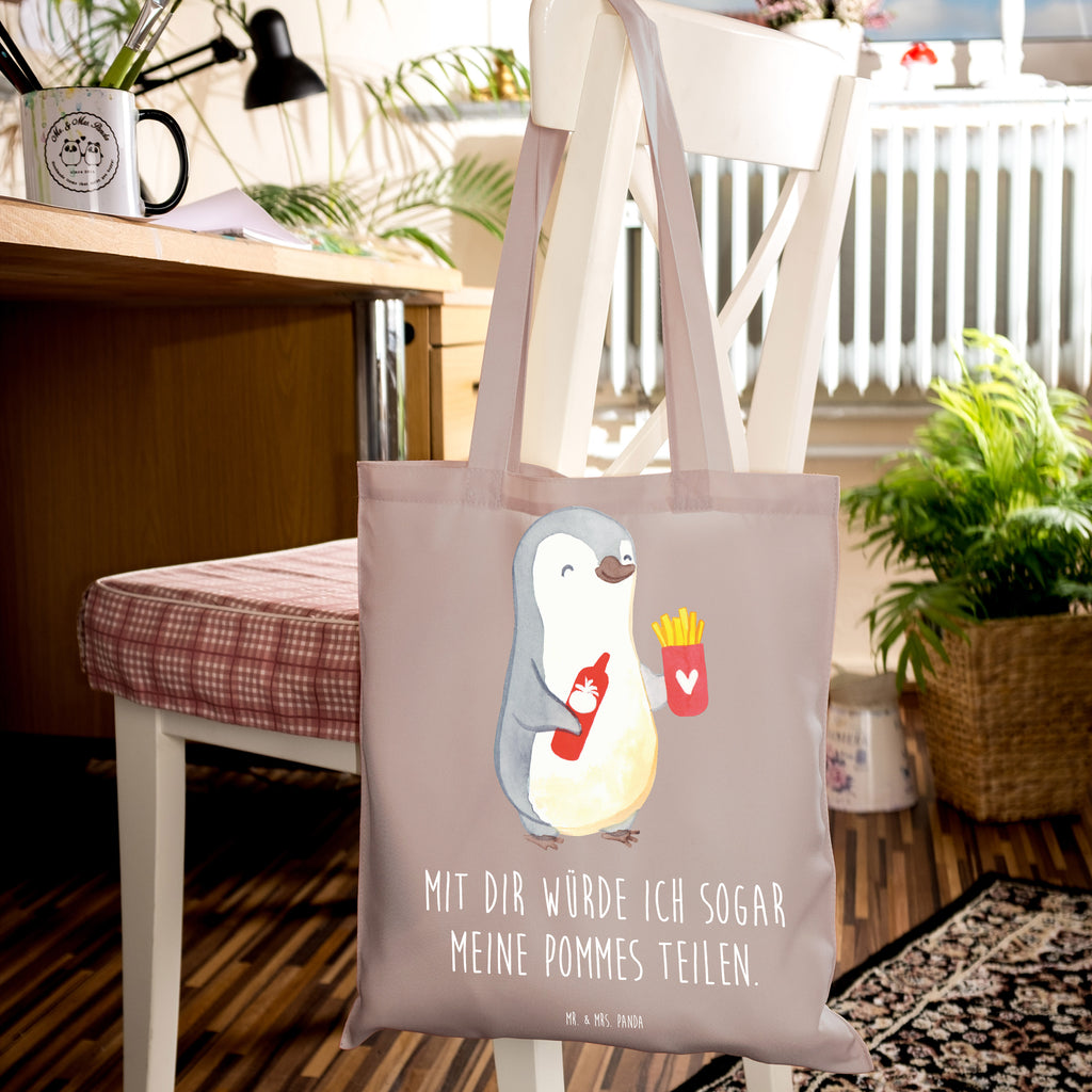 Tragetasche Pinguin Pommes Beuteltasche, Beutel, Einkaufstasche, Jutebeutel, Stoffbeutel, Tasche, Shopper, Umhängetasche, Strandtasche, Schultertasche, Stofftasche, Tragetasche, Badetasche, Jutetasche, Einkaufstüte, Laptoptasche, Liebe, Partner, Freund, Freundin, Ehemann, Ehefrau, Heiraten, Verlobung, Heiratsantrag, Liebesgeschenk, Jahrestag, Hocheitstag, Valentinstag, Geschenk für Frauen, Hochzeitstag, Mitbringsel, Geschenk für Freundin, Geschenk für Partner, Liebesbeweis, für Männer, für Ehemann