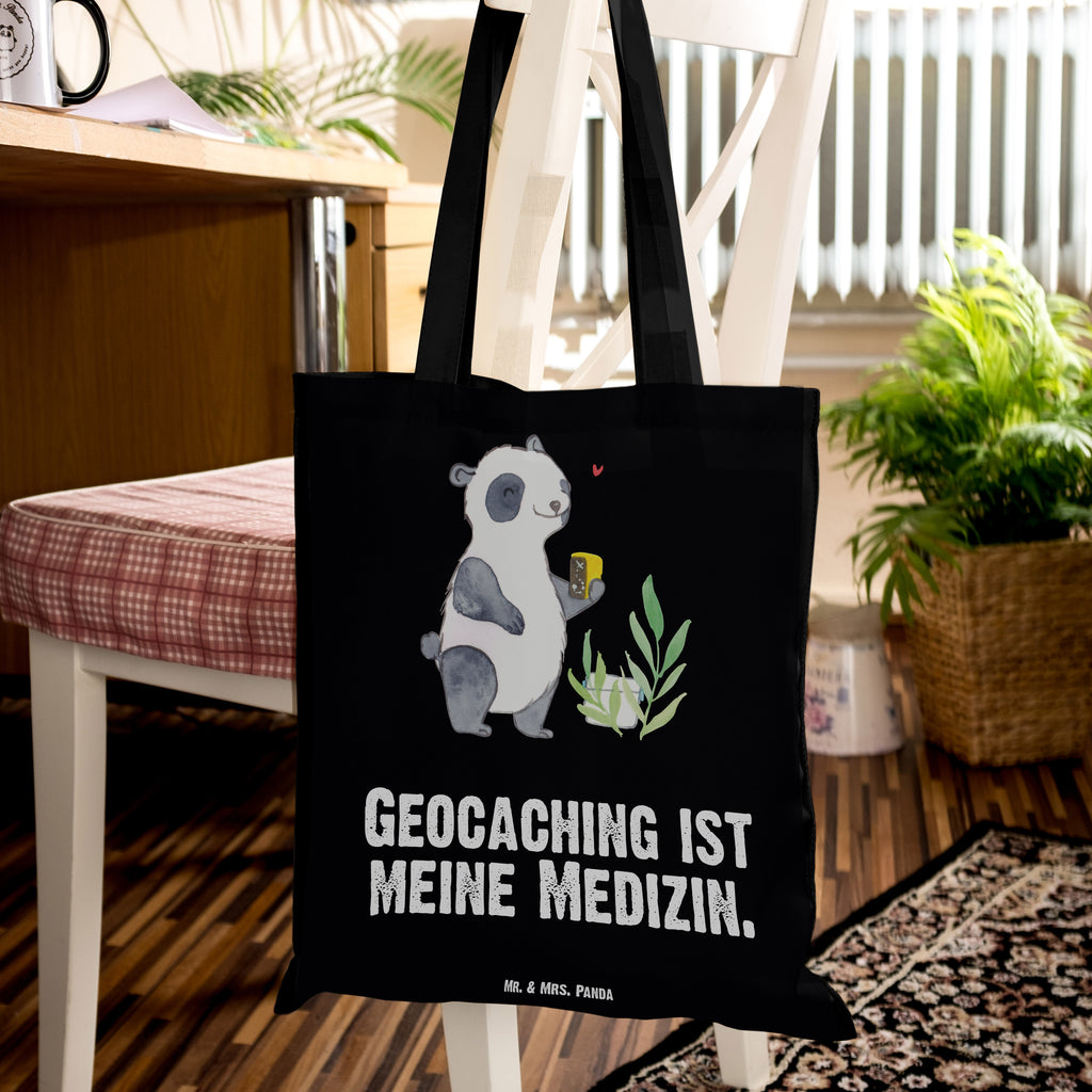 Tragetasche Panda Geocaching Medizin Beuteltasche, Beutel, Einkaufstasche, Jutebeutel, Stoffbeutel, Geschenk, Sport, Sportart, Hobby, Schenken, Danke, Dankeschön, Auszeichnung, Gewinn, Sportler, Geocaching, Schatzsuchen, GPS Schnitzeljagd, Opencaching