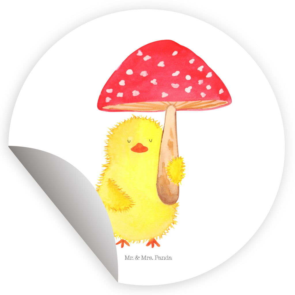 Rund Aufkleber Küken Fliegenpilz Sticker, Aufkleber, Etikett, Ostern, Osterhase, Ostergeschenke, Osternest, Osterdeko, Geschenke zu Ostern, Ostern Geschenk, Ostergeschenke Kinder, Ostern Kinder, Küken, Fliegenpilz, Glückspilz, Frohe Ostern, Ostergrüße