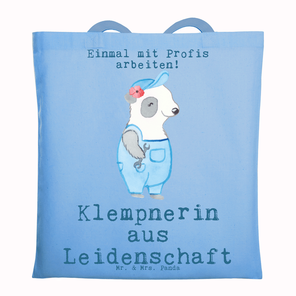 Tragetasche Klempnerin aus Leidenschaft Beuteltasche, Beutel, Einkaufstasche, Jutebeutel, Stoffbeutel, Tasche, Shopper, Umhängetasche, Strandtasche, Schultertasche, Stofftasche, Tragetasche, Badetasche, Jutetasche, Einkaufstüte, Laptoptasche, Beruf, Ausbildung, Jubiläum, Abschied, Rente, Kollege, Kollegin, Geschenk, Schenken, Arbeitskollege, Mitarbeiter, Firma, Danke, Dankeschön, Klempnerin, Handwerkerin, Installateurin, Meisterin, Gesellenprüfung, Fachbetrieb, Bauklempnerin, Sanitärinstallationen