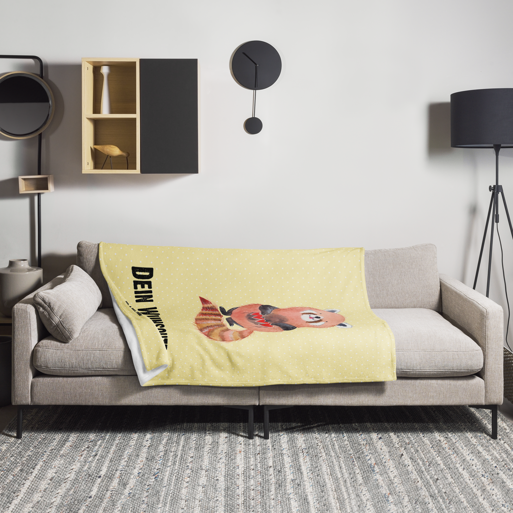 Personalisierte Decke Roter Panda Personalisierte Decke, Decke mit Namen, Kuscheldecke mit Namen, Decke bedrucken, Kuscheldecke bedrucken, Tiermotive, Gute Laune, lustige Sprüche, Tiere, Panda, Liebe, Rot, Herz, Liebling, Lieblingsmensch