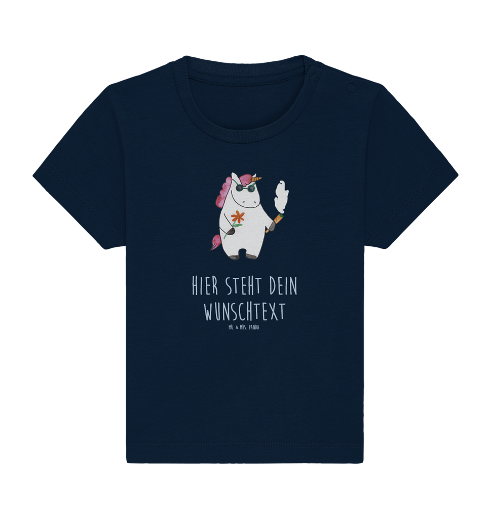 Personalisiertes Baby Shirt Einhorn Woodstock Personalisiertes Baby T-Shirt, Personalisiertes Jungen Baby T-Shirt, Personalisiertes Mädchen Baby T-Shirt, Personalisiertes Shirt, Einhorn, Einhörner, Einhorn Deko, Pegasus, Unicorn, Kiffen, Joint, Zigarette, Alkohol, Party, Spaß. lustig, witzig, Woodstock