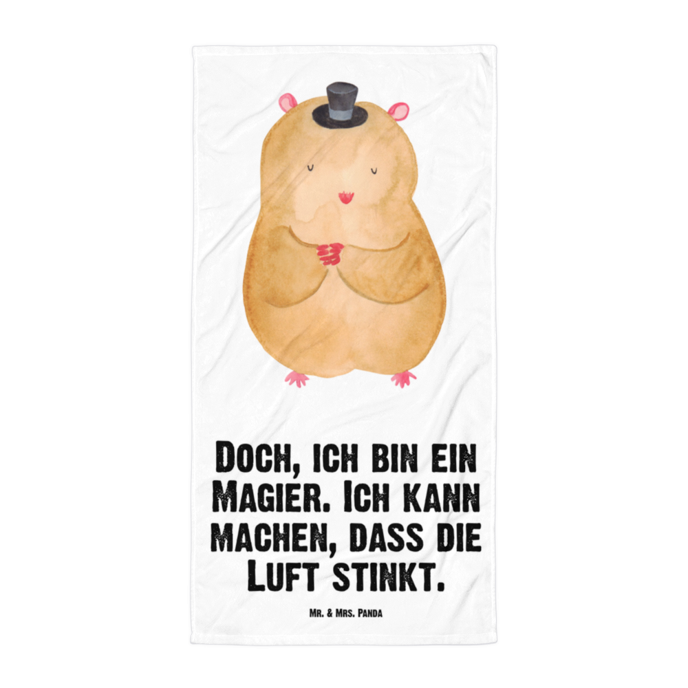 XL Badehandtuch Hamster mit Hut Handtuch, Badetuch, Duschtuch, Strandtuch, Saunatuch, Tiermotive, Gute Laune, lustige Sprüche, Tiere, Hamster, Hut, Magier, Zylinder, Zwerghamster, Zauberer