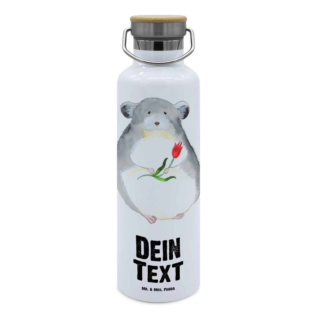 Personalisierte Trinkflasche Chinchilla mit Blume Personalisierte Trinkflasche, Trinkflasche mit Namen, Trinkflasche bedrucken, Flasche personalisiert, Trinkflasch mit Aufdruck, Trinkflasche Werbegeschenk, Namensaufdruck Trinkflasche, Sportflasche personalisiert, Trinkflasche Sport, Tiermotive, Gute Laune, lustige Sprüche, Tiere, Chinchilla, Chinchillas, Liebeskummer, Kummer, Depressionen, traurig sein, Chaos, Glücklichsein, Büro, Büroalltag