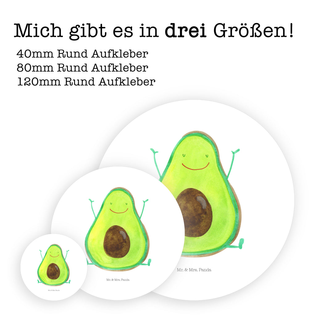 Rund Aufkleber Avocado Glücklich Sticker, Aufkleber, Etikett, Avocado, Veggie, Vegan, Gesund, Chaos