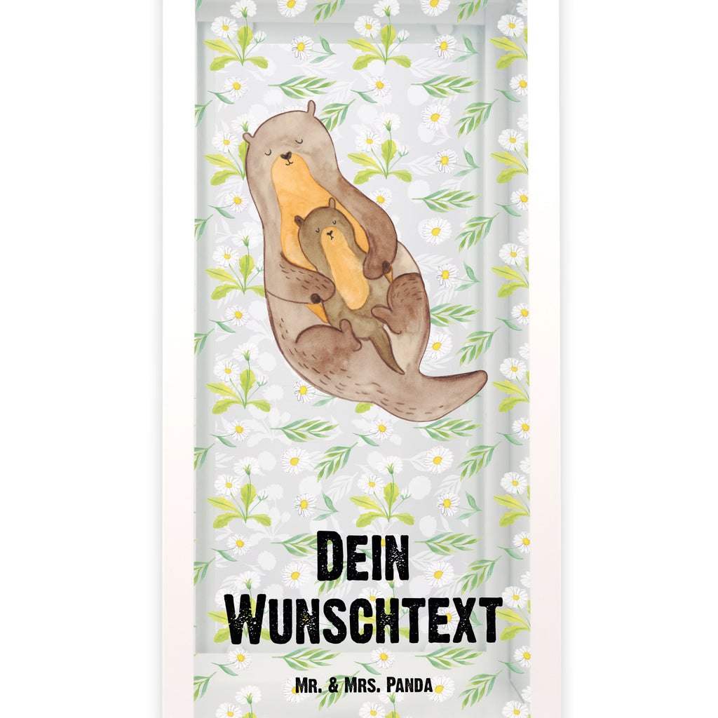 Personalisierte Deko Laterne Otter mit Kind Gartenlampe, Gartenleuchte, Gartendekoration, Gartenlicht, Laterne kleine Laternen, XXL Laternen, Laterne groß, Otter, Fischotter, Seeotter, Otter Seeotter See Otter