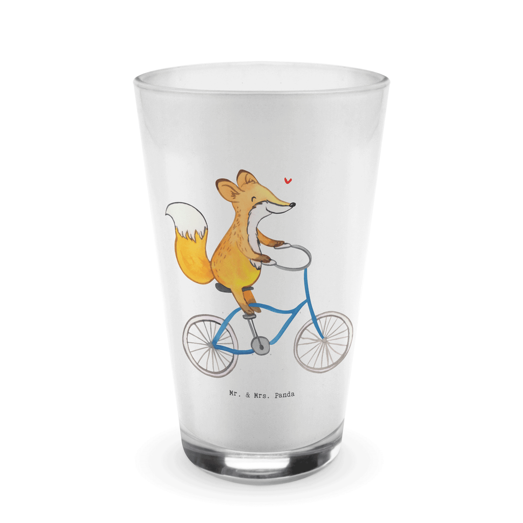 Glas Fuchs Fahrrad fahren Cappuccino Glas, Glas, Cappuccino Tasse, Latte Macchiato, Geschenk, Sport, Sportart, Hobby, Schenken, Danke, Dankeschön, Auszeichnung, Gewinn, Sportler, Fahrrad fahren, Radeln, Trekking, Mountainbiking, Radsport