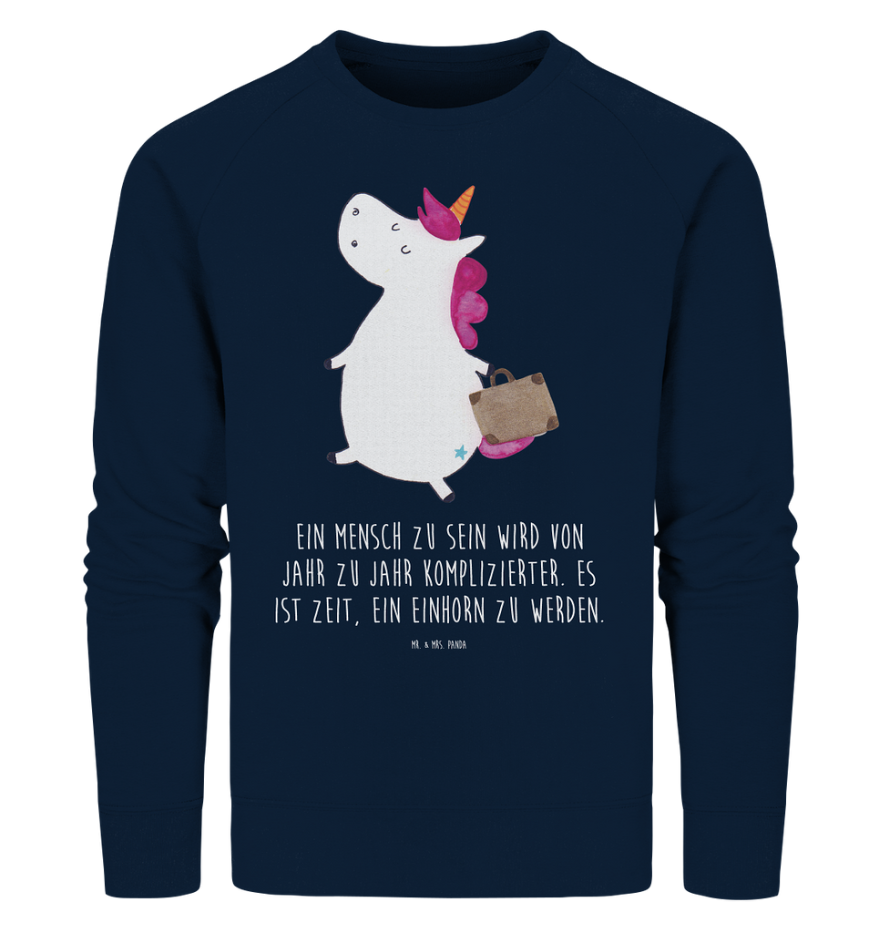 Organic Pullover Einhorn Koffer Pullover, Pullover Männer, Pullover Frauen, Sweatshirt, Sweatshirt Männer, Sweatshirt Frauen, Unisex, Einhorn, Einhörner, Einhorn Deko, Pegasus, Unicorn, unicorn, Koffer, Verreisen, Reise, Gepäck, Abenteuer, Erwachsen, Kind, albern, Spaß, lustig, witzig