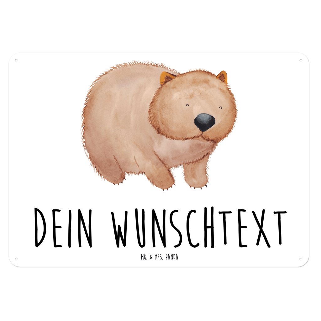 Personalisiertes Blechschild Wombat Blechschild, Metallschild, Geschenk Schild, Schild, Magnet-Metall-Schild, Deko Schild, Wandschild, Wand-Dekoration, Türschild, Tiermotive, Gute Laune, lustige Sprüche, Tiere, Wombat, Das Leben ist schön, Motivation, Spruch, Australien