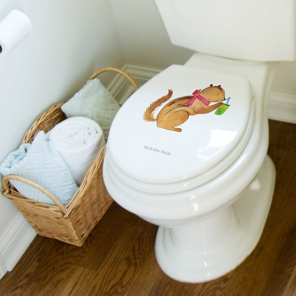 Motiv WC Sitz Eichhörnchen Smoothie Klobrille, Klodeckel, Toilettendeckel, WC-Sitz, Toilette, Tiermotive, Gute Laune, lustige Sprüche, Tiere, Green Smoothies, Diät, Abnehmen, Streifenhörnchen, Eichhörnchen