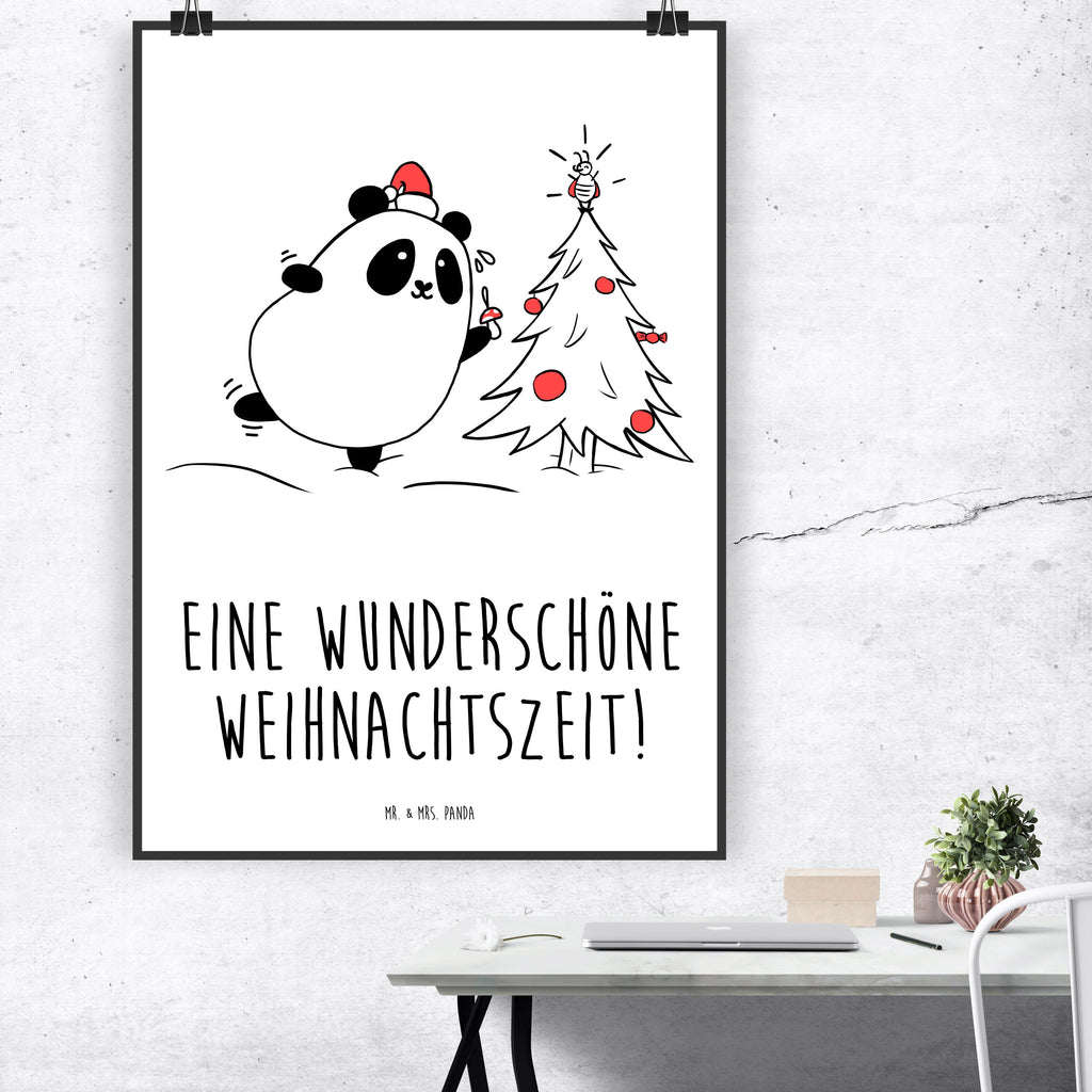 Poster Panda Weihnachtszeit Poster, Wandposter, Bild, Wanddeko, Küchenposter, Kinderposter, Wanddeko Bild, Raumdekoration, Wanddekoration, Handgemaltes Poster, Mr. & Mrs. Panda Poster, Designposter, Kunstdruck, Posterdruck