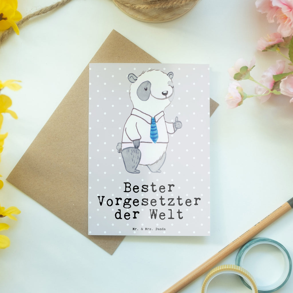 Grußkarte Panda Bester Vorgesetzter der Welt Grußkarte, Klappkarte, Einladungskarte, Glückwunschkarte, Hochzeitskarte, Geburtstagskarte, Karte, Ansichtskarten, für, Dankeschön, Geschenk, Schenken, Geburtstag, Geburtstagsgeschenk, Geschenkidee, Danke, Bedanken, Mitbringsel, Freude machen, Geschenktipp, Chef, Boss, Abschiedsgeschenk, Abteilungsleiter, Kollege, Vorgesetzter, Vorgesetzte, Arbeit, Leiter, Arbeitgeber, Führungskraft